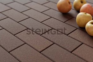 Тротуарная плитка Steingot Брусчатка "Темно-коричневая" (верхний прокрас, минифаска) 60мм