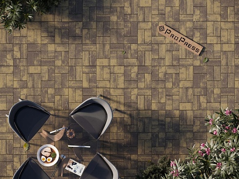 Тротуарная плитка Propress Прямоугольник "Янтарь" 80мм 