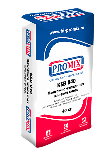 Монтажно-кладочная клеевая смесь Promix "КSB 040" 40 кг 