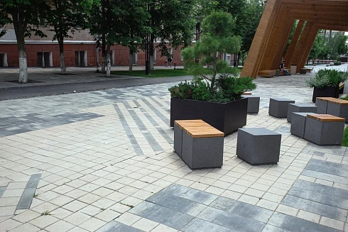 Тротуарная плитка Арбет Квадрат "Серый" 80 мм
