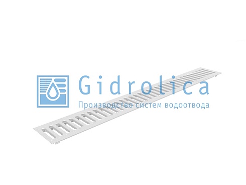 Решетка водоприемная Gidrolica Standart РВ-10.13,6.100 - штампованная стальная оцинкованная с отверстиями для крепления, кл. А15