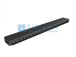 Комплект Gidrolica Light: лоток водоотводный ЛВ -10.11,5.5,5 - пластиковый с решеткой РВ- 10.11.50 пластиковой ячеистой, кл. A15