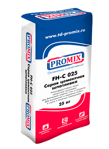 Шпатлевка цементная Promix FH-C 025, серая, 25 кг