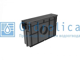 Комплект Gidrolica Light: пескоуловитель для пластиковых лотков ПУ 10.11,5.32 - пластиковый с решеткой РВ- 10.11.50 пластиковой, ячеистой кл. В125